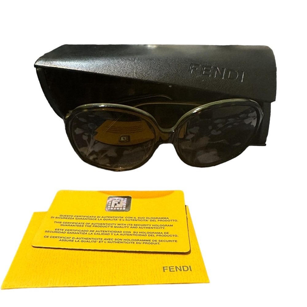 Fendi Sunglasses FS5203 Oversized Brown Green Authentic